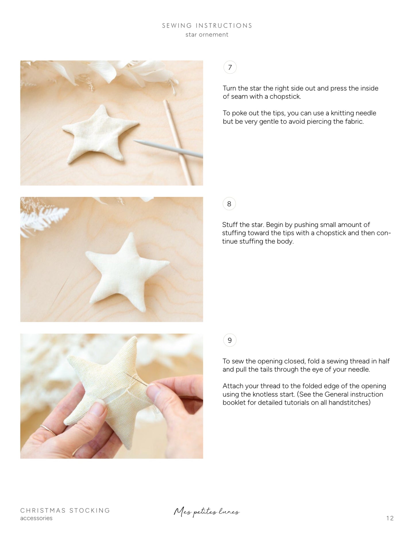 Sewing pattern - Christmas stocking with ornements