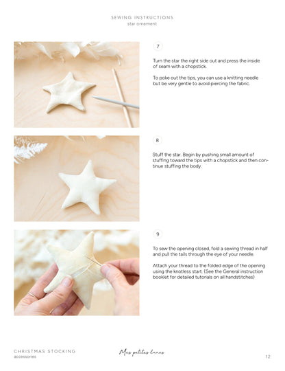 Sewing pattern - Christmas stocking with ornements