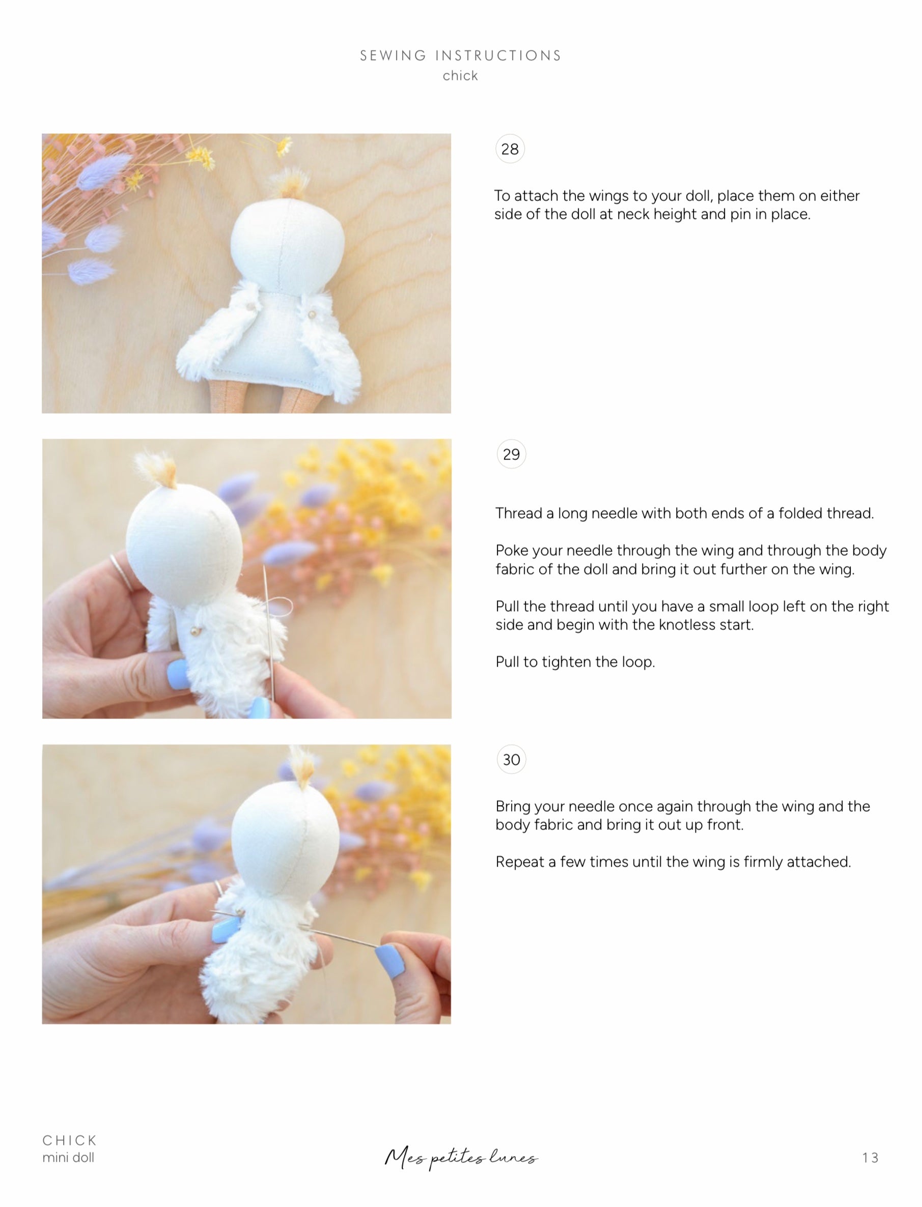 Sewing Pattern - Mini Chick doll + Easter egg bed