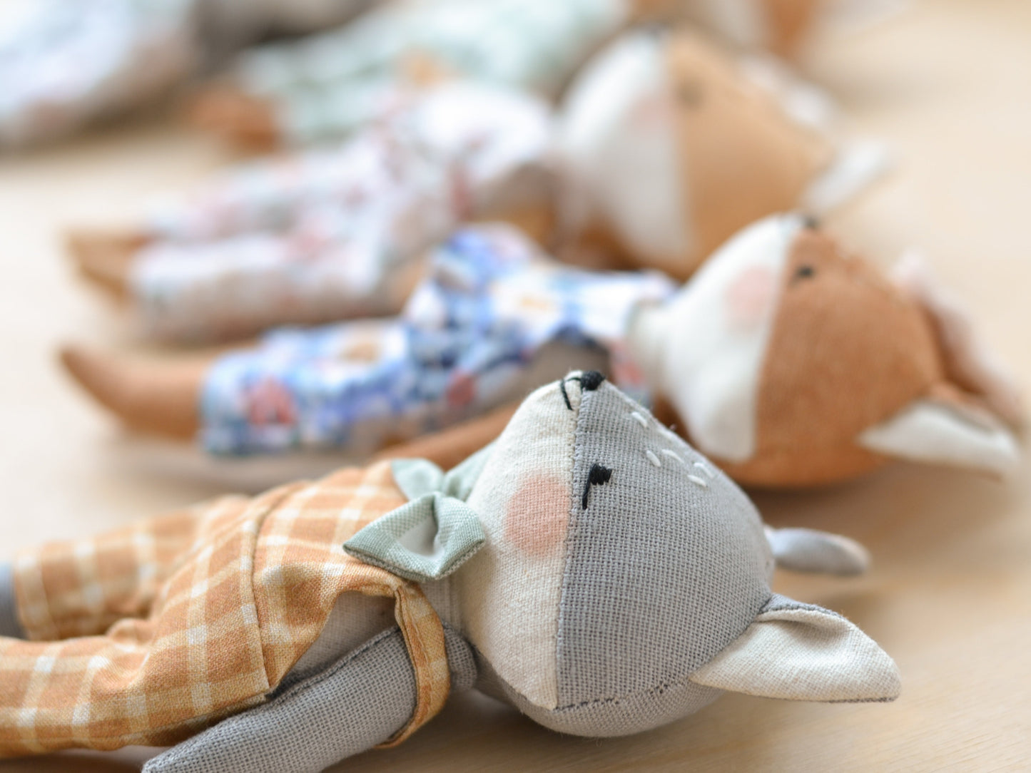 Sewing Pattern - Mini fox and wolf doll
