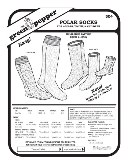 504 Polar Socks sewing pattern cover
