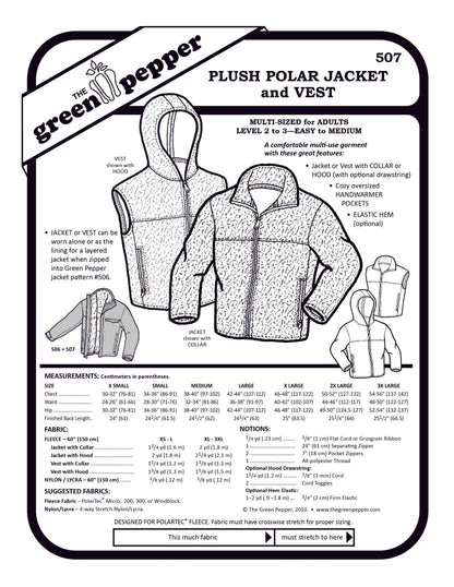 Image of the cover of the Plush Polar Jacket and vest sewing pattern