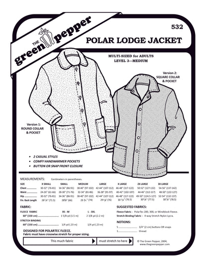 Cover of sewing pattern for 532 Polar Lodge Jacket.