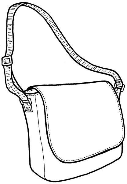 Drawing of the basic courier bag