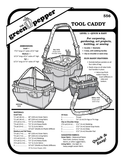 image of sewing pattern cover for 556 Tool Caddy pattern.