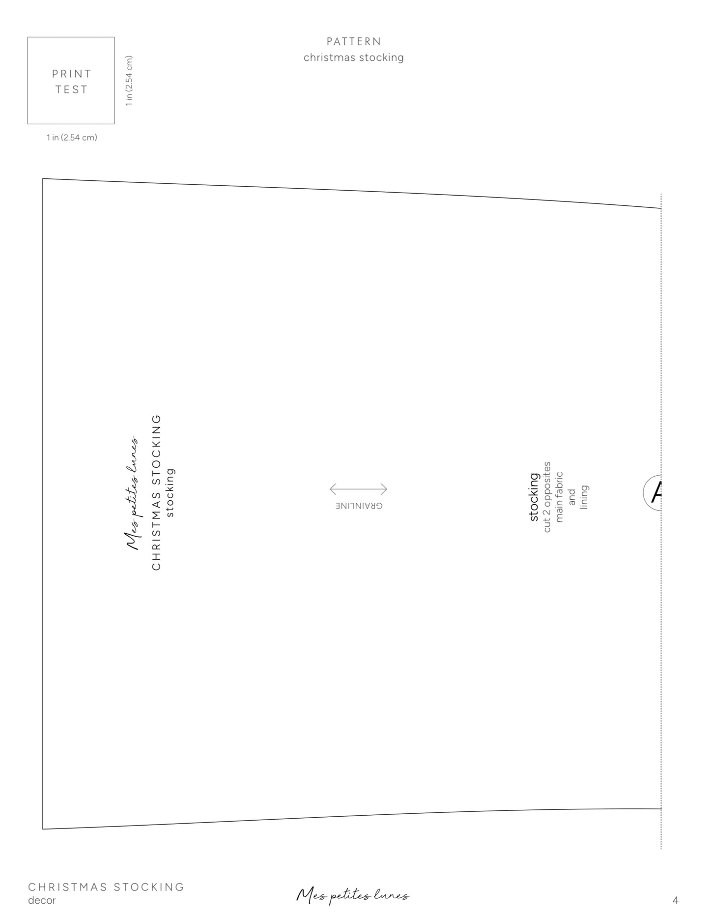 Sewing pattern - Christmas stocking with ornements