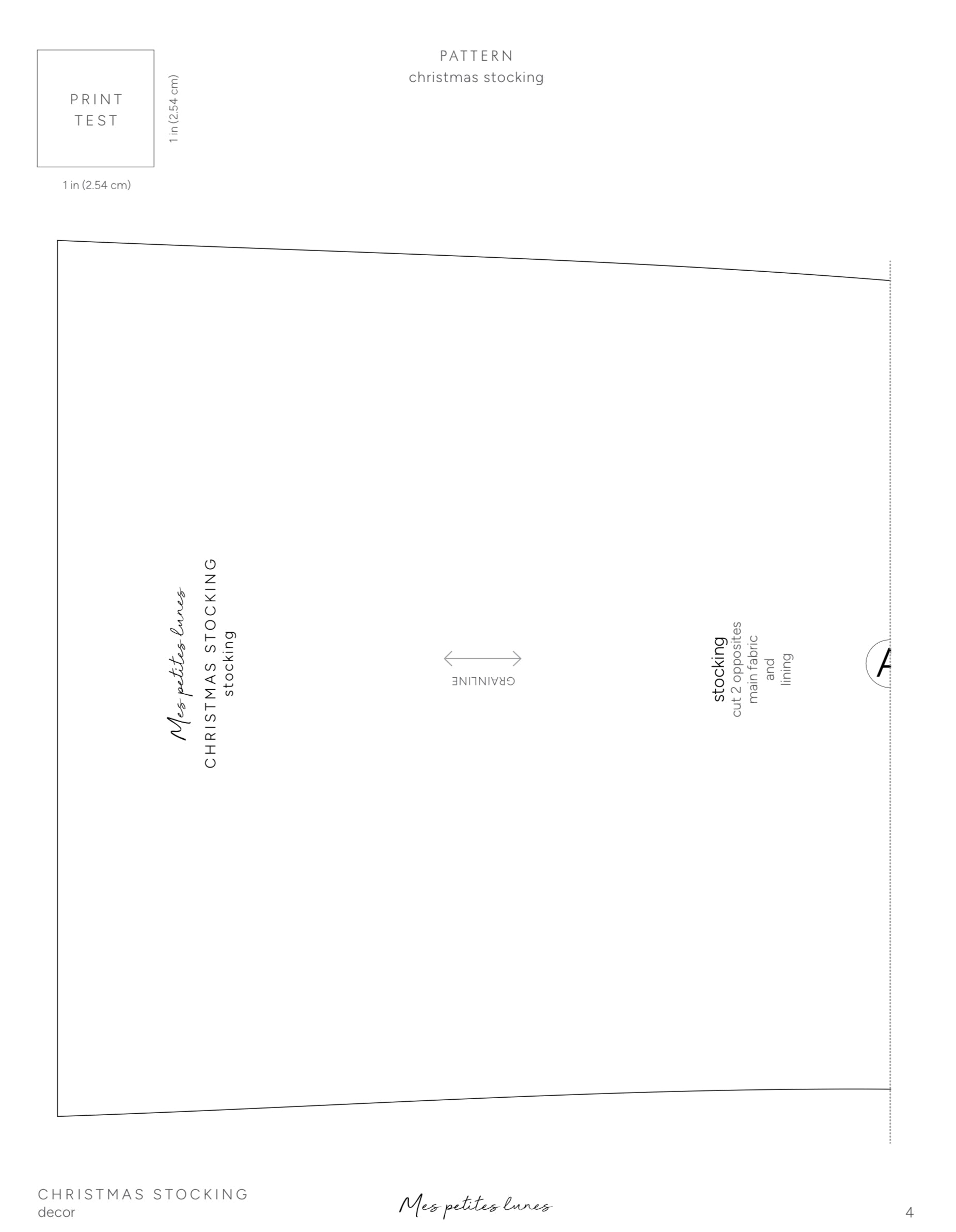 Sewing pattern - Christmas stocking with ornements