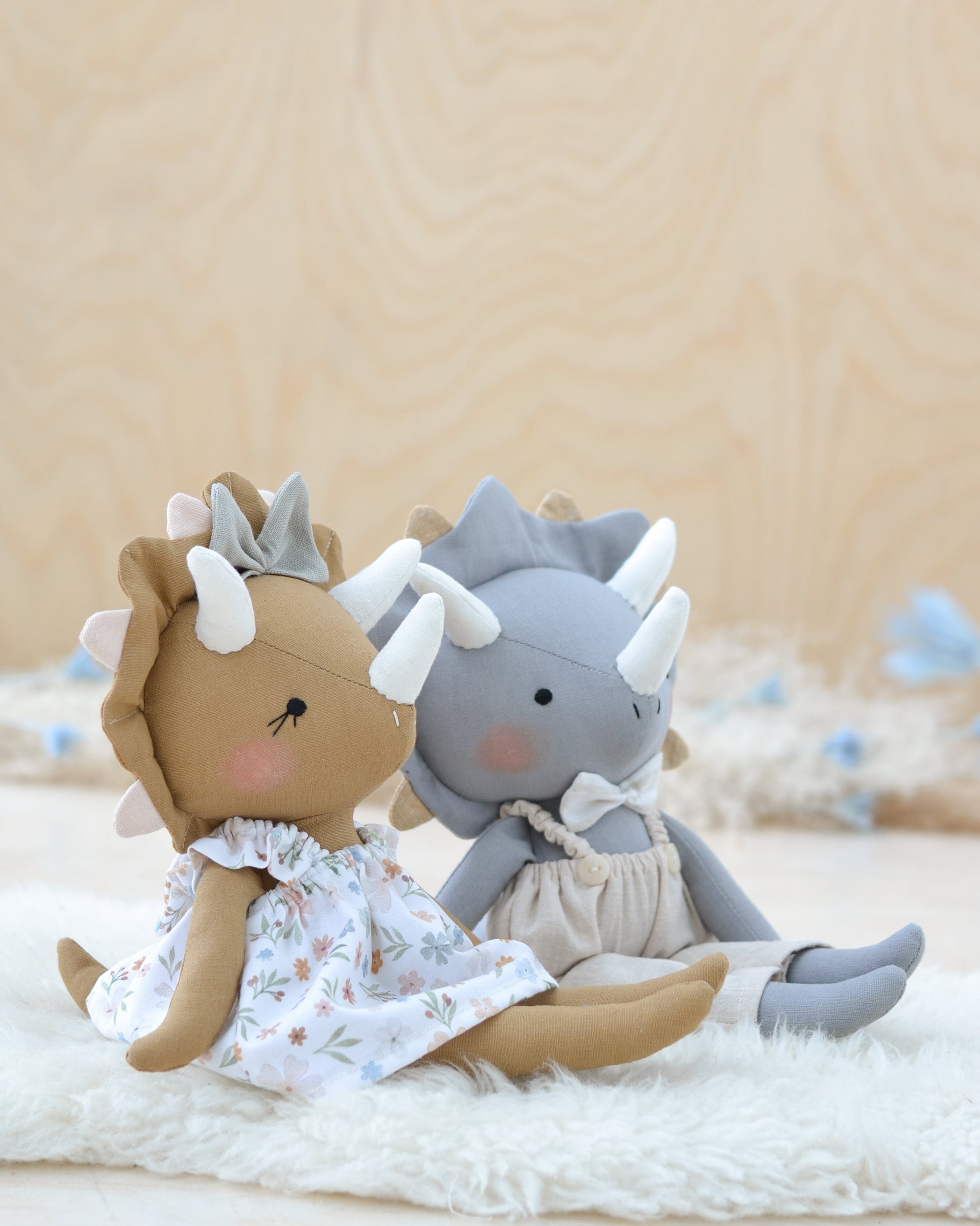 Triceratops Dinosaur Doll Sewing Pattern