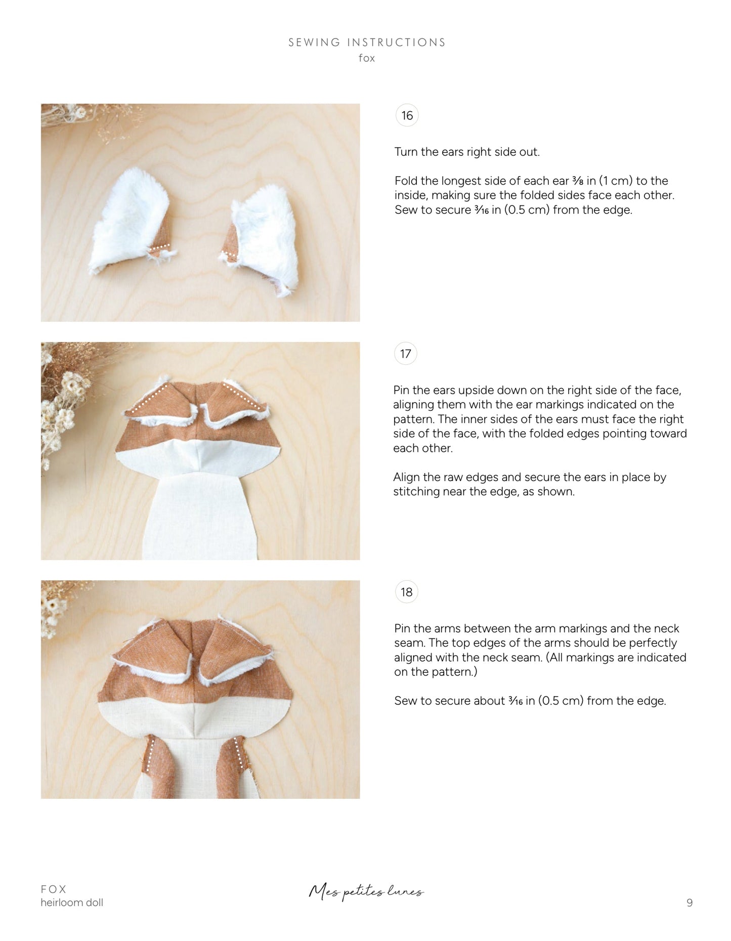 Fox Stuffed Animal Sewing Pattern