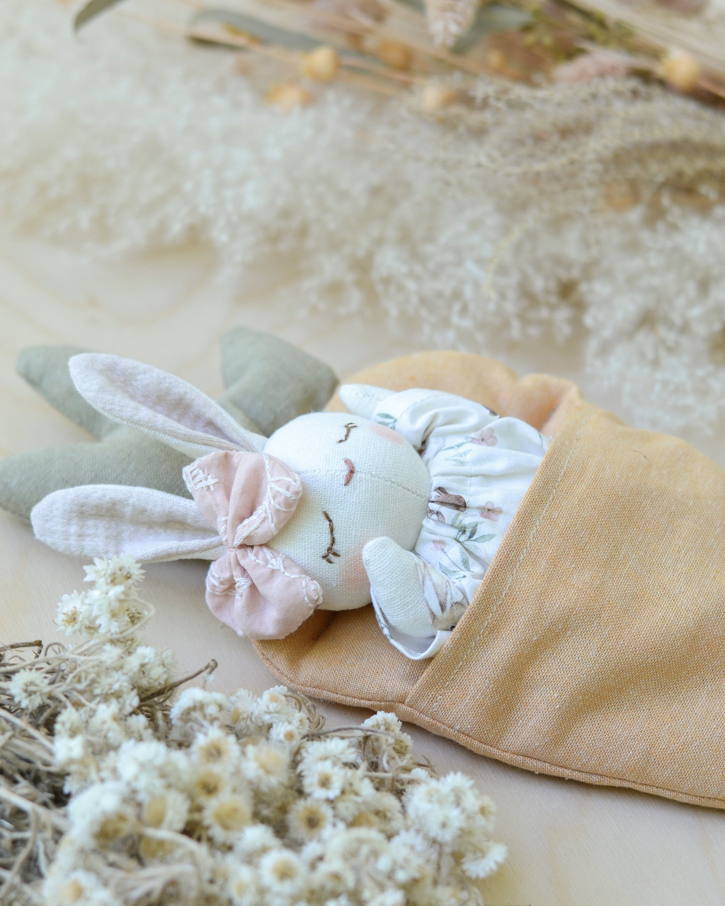 Sewing Pattern for Bunny Stuffed Animal + Carrot Bed
