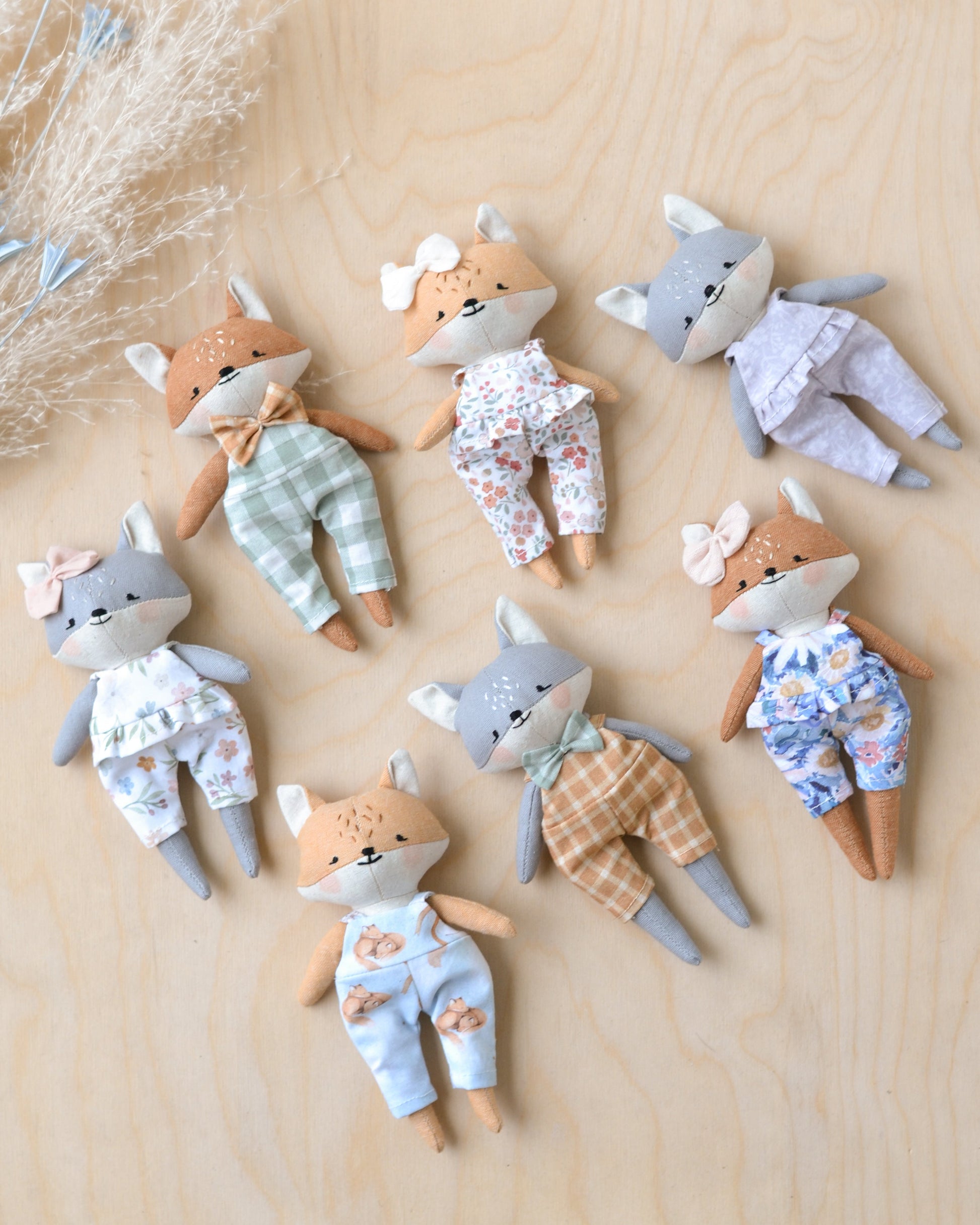 Sewing Pattern - Mini fox and wolf doll