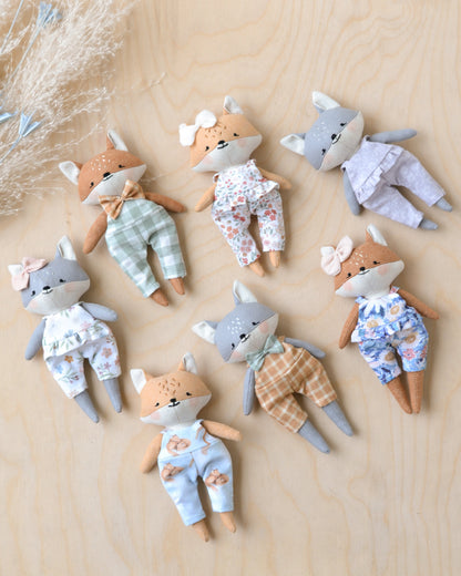 Sewing Pattern - Mini fox and wolf doll