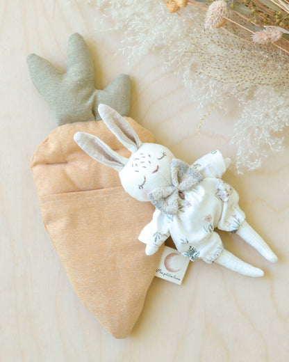 Sewing Pattern for Bunny Stuffed Animal + Carrot Bed