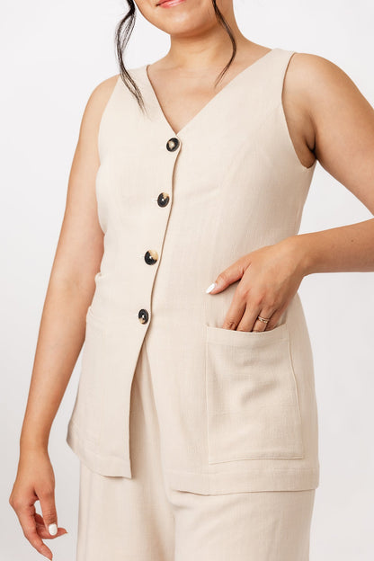 ASTERI button down dress & vest