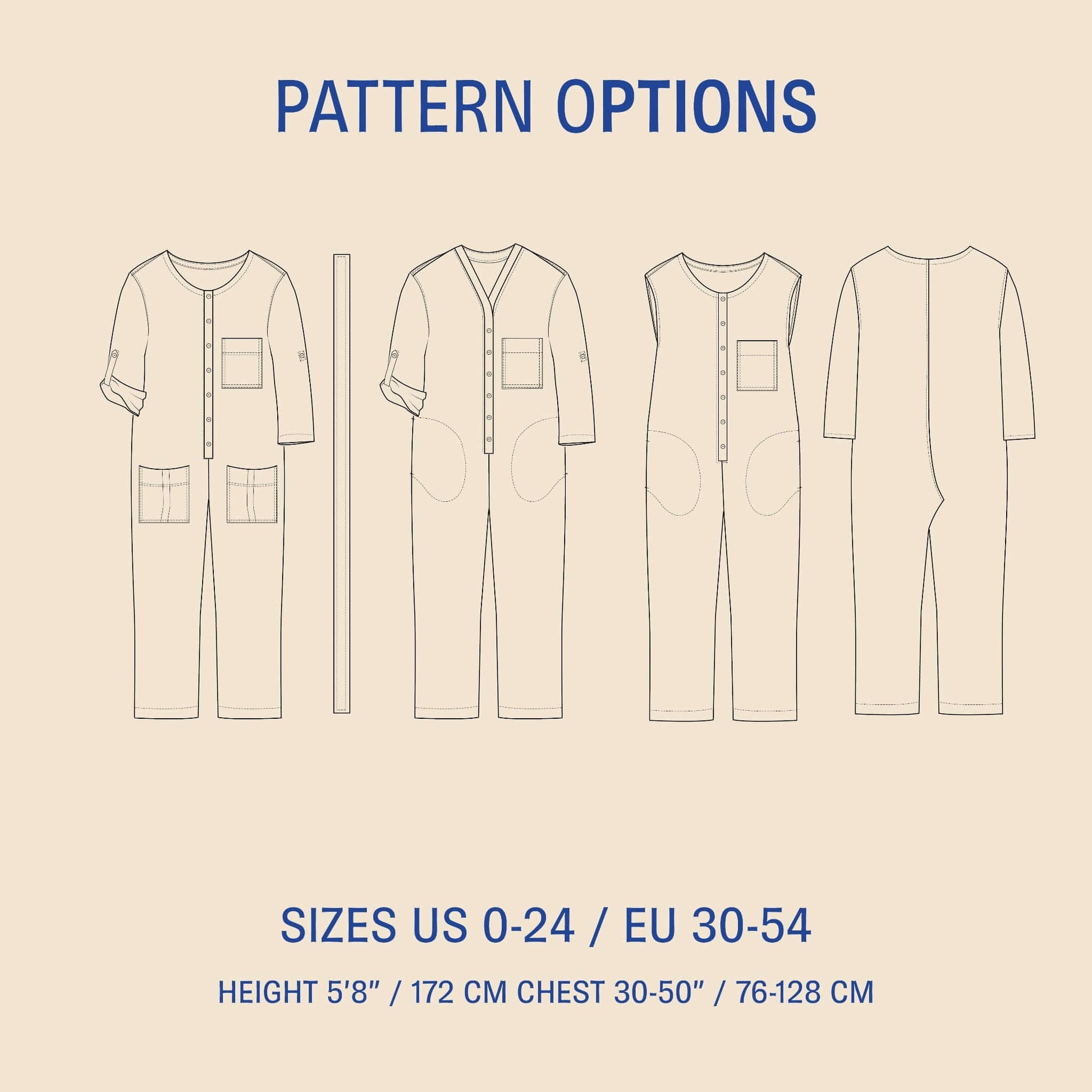Aviator Jumpsuit sewing pattern Wardrobe By Me