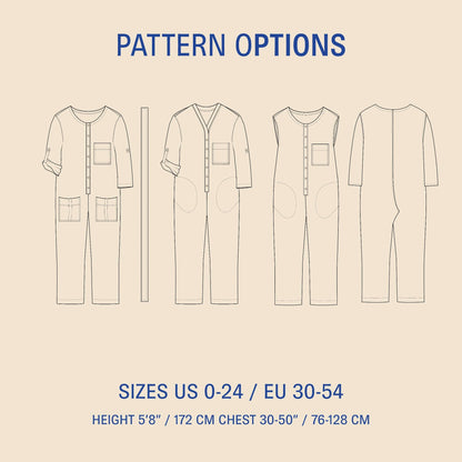 Aviator Jumpsuit sewing pattern Wardrobe By Me