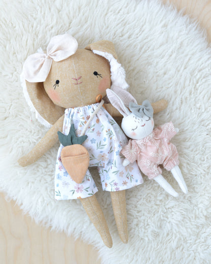 Sewing Pattern for Bunny Stuffed Animal + Carrot Bed