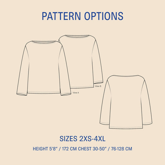 Boatneck Blouse sewing pattern Wardrobe By Me