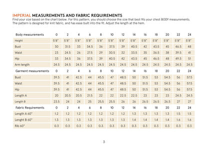 Boxy Raglan imperial measurements