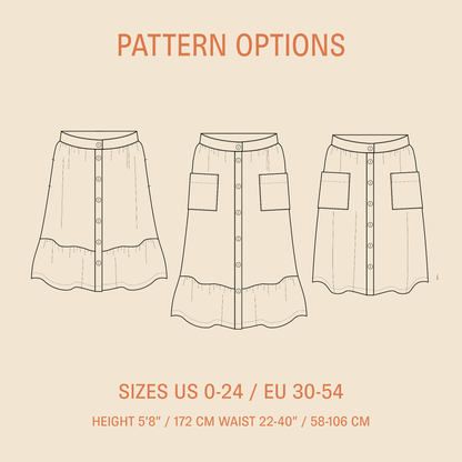 Front Button Skirt Pattern Wardrobe By Me
