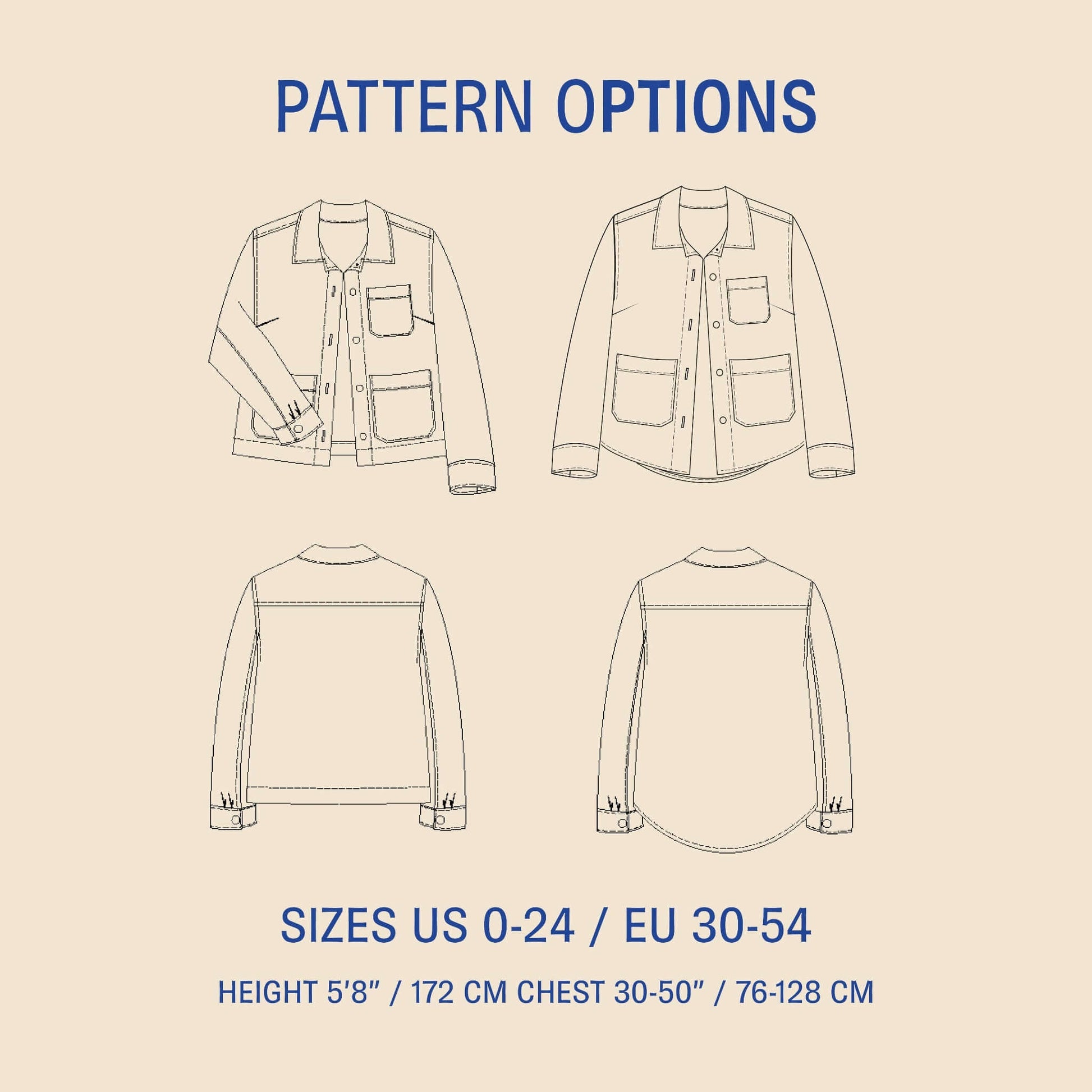 Canvas Jacket sewing pattern Wardrobe By Me