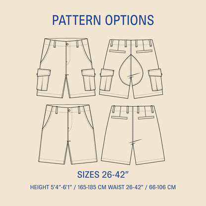 Cargo Shorts sewing pattern Wardrobe By Me
