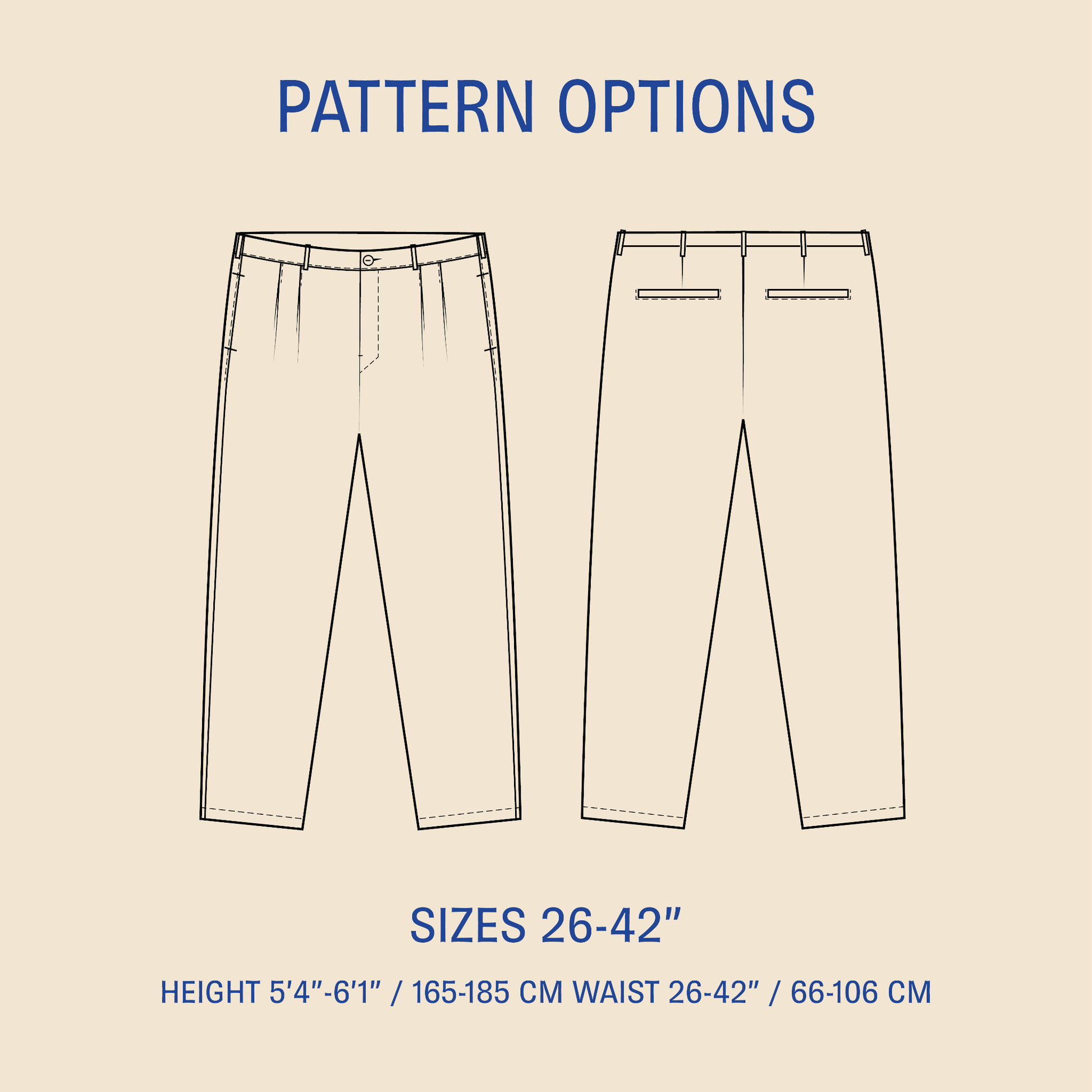 Men's Pleated pants sewing pattern Wardrobe By Me