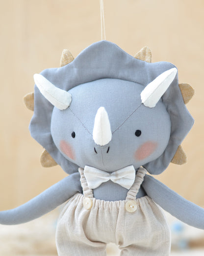 Triceratops Dinosaur Doll Sewing Pattern