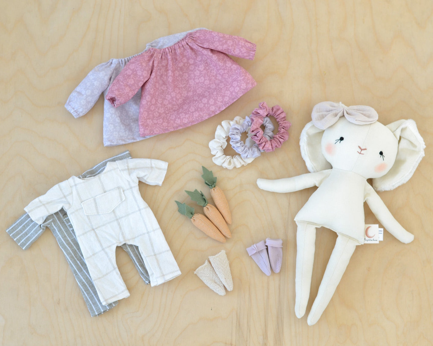 Bunny Doll Stuffed Animal Sewing Pattern + 2 outfits