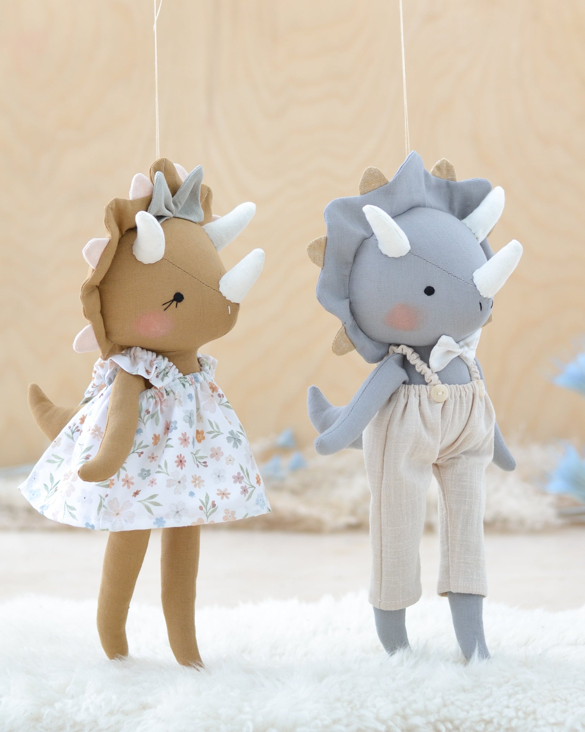 Triceratops Dinosaur Doll Sewing Pattern