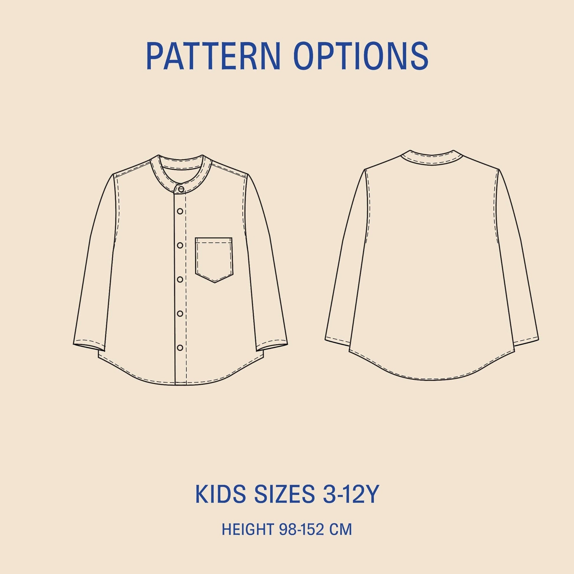Kids Mini Jensen Shirt sewing pattern Wardrobe By Me