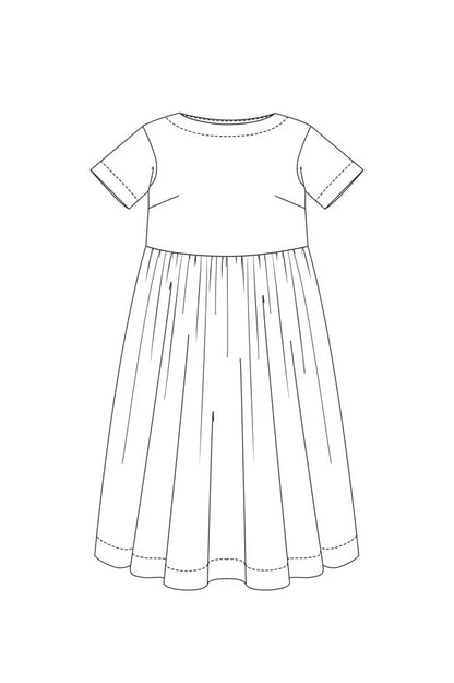 FACTORY HACK Boat Neck & Gathered Skirt *addition