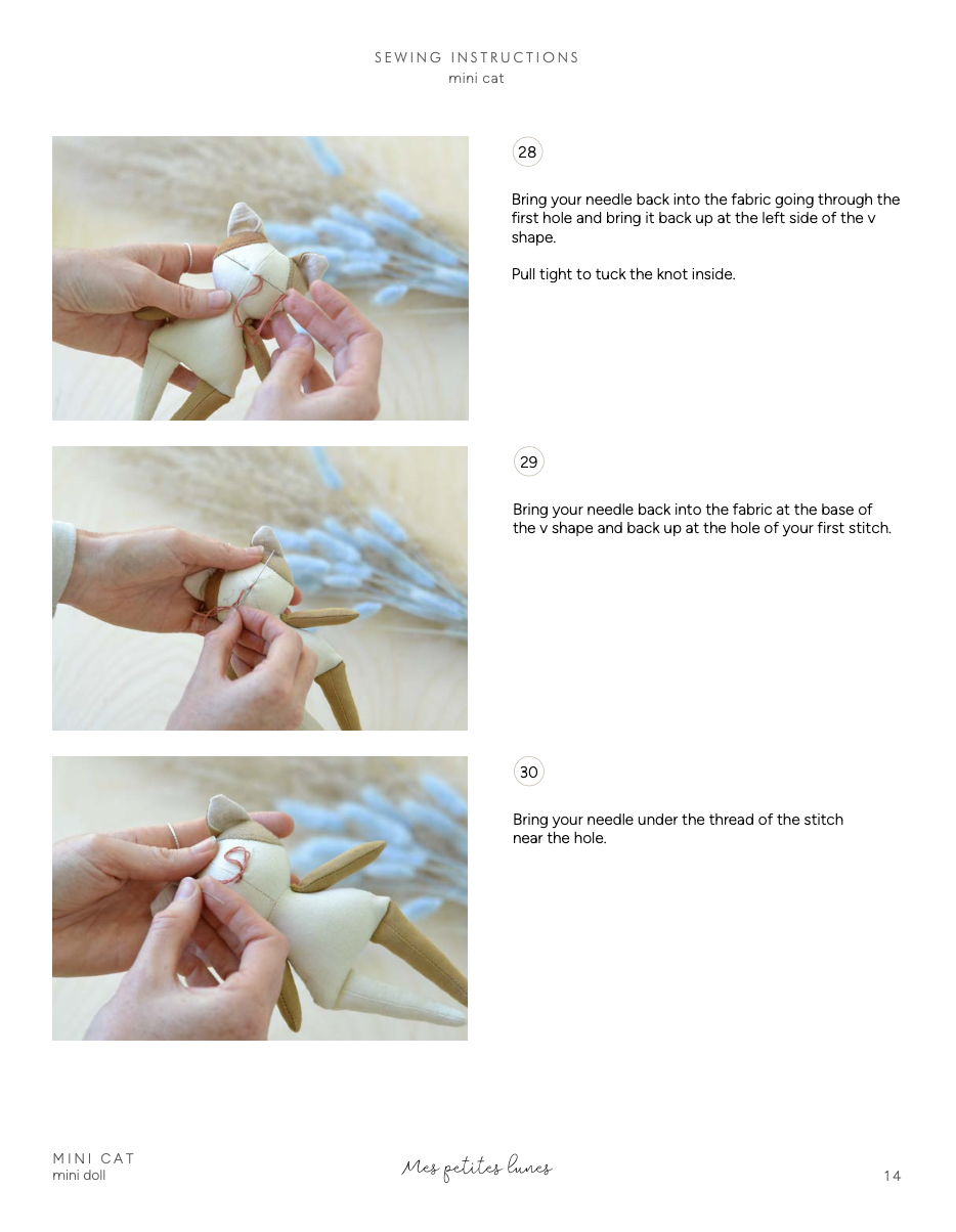 Sewing Pattern - Mini Cat doll