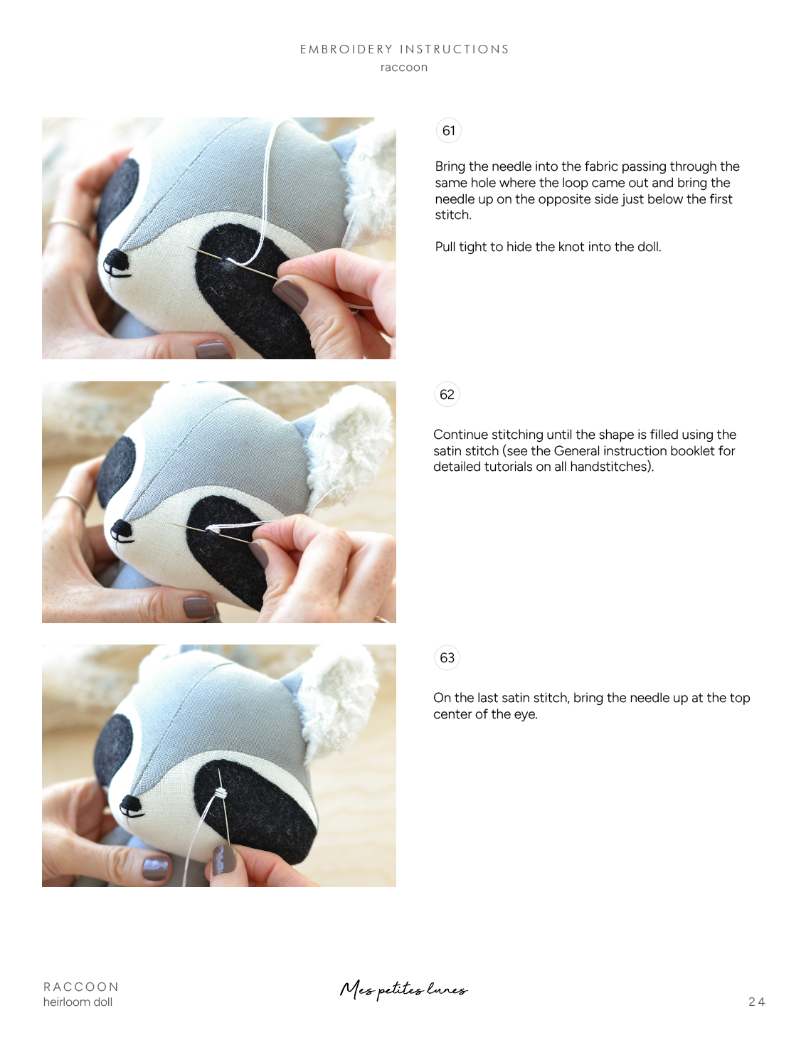 Sewing Pattern - Raccoon