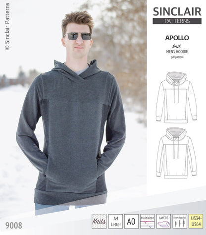 Apollo knit colorblocked hoodie for men (PDF)