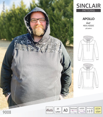 Apollo knit colorblocked hoodie for men (PDF)