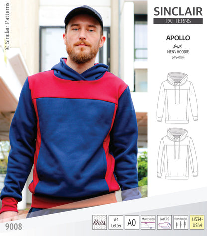 Apollo knit colorblocked hoodie for men (PDF)