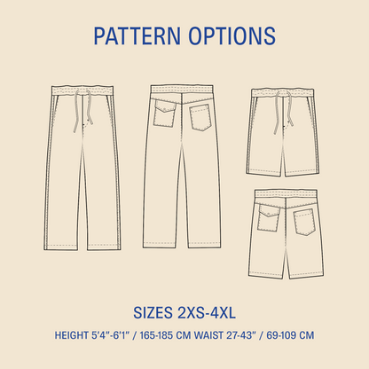Summer pants sewing pattern Wardrobe By Me