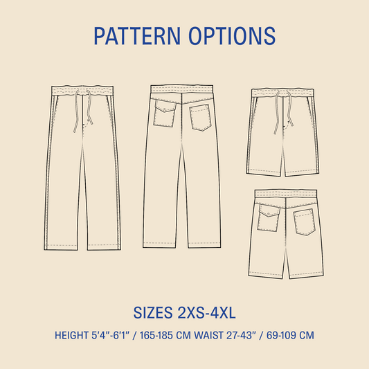 Summer pants sewing pattern Wardrobe By Me