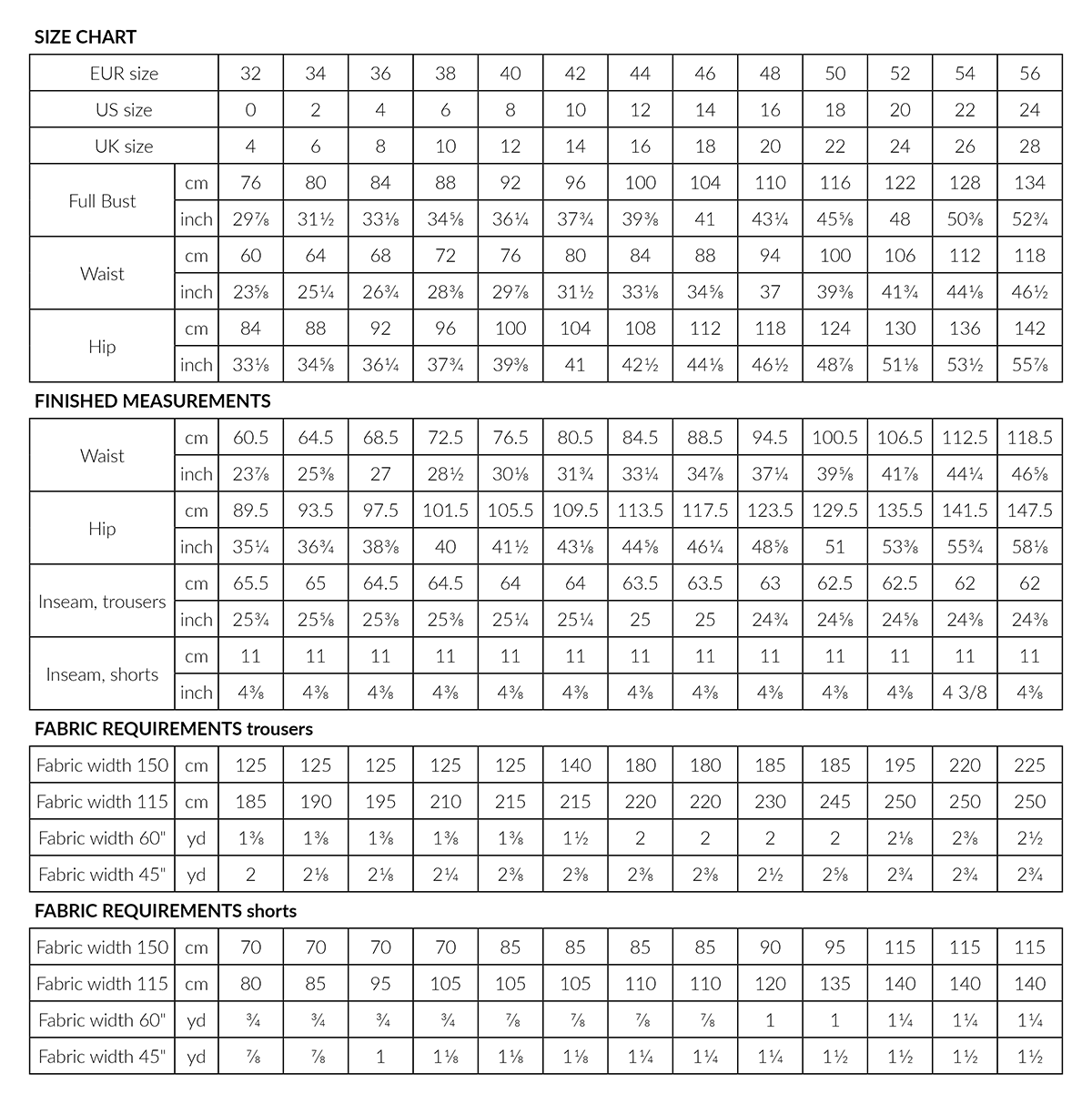 VERSO trousers & shorts