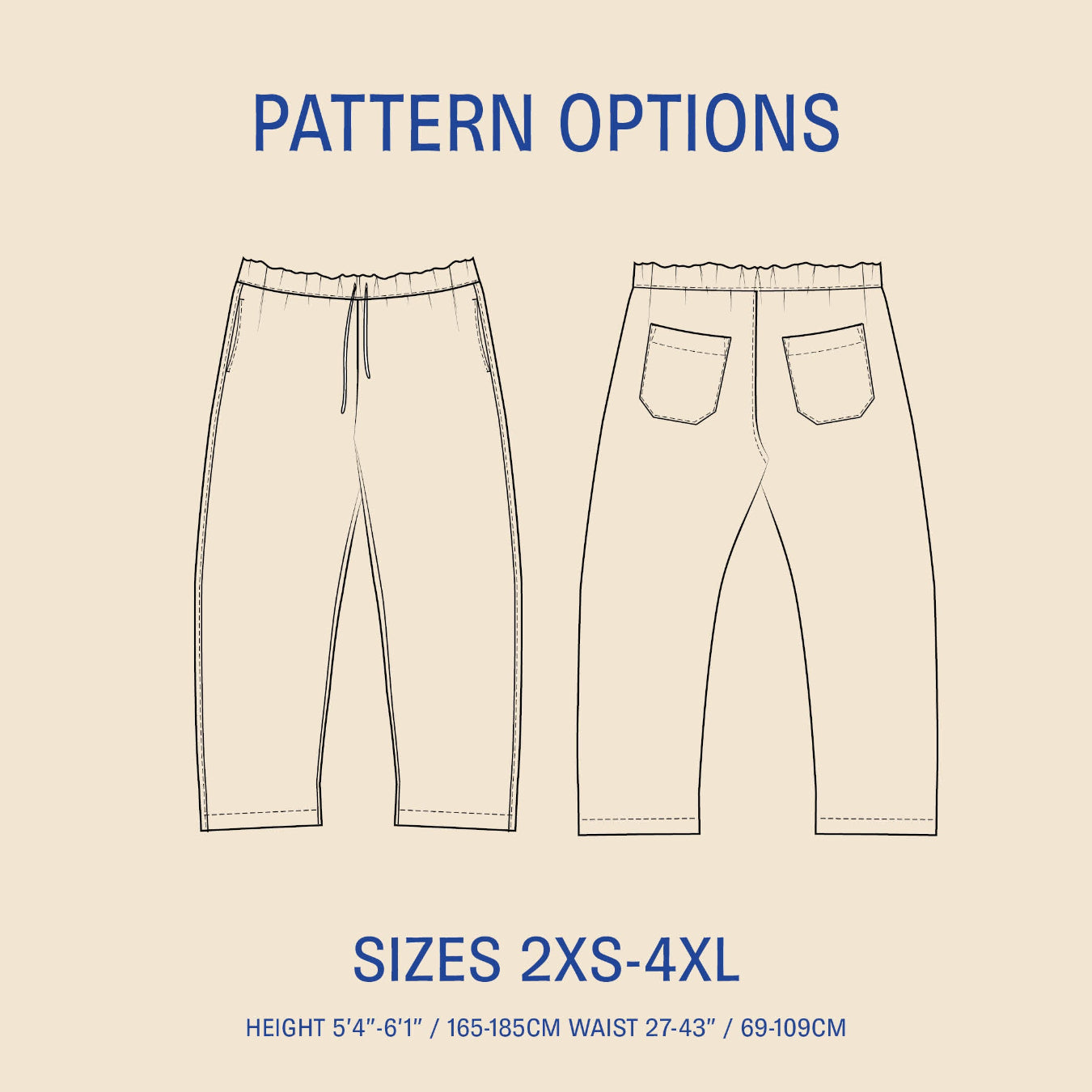 UNISEX Volume Pants Sewing Pattern
