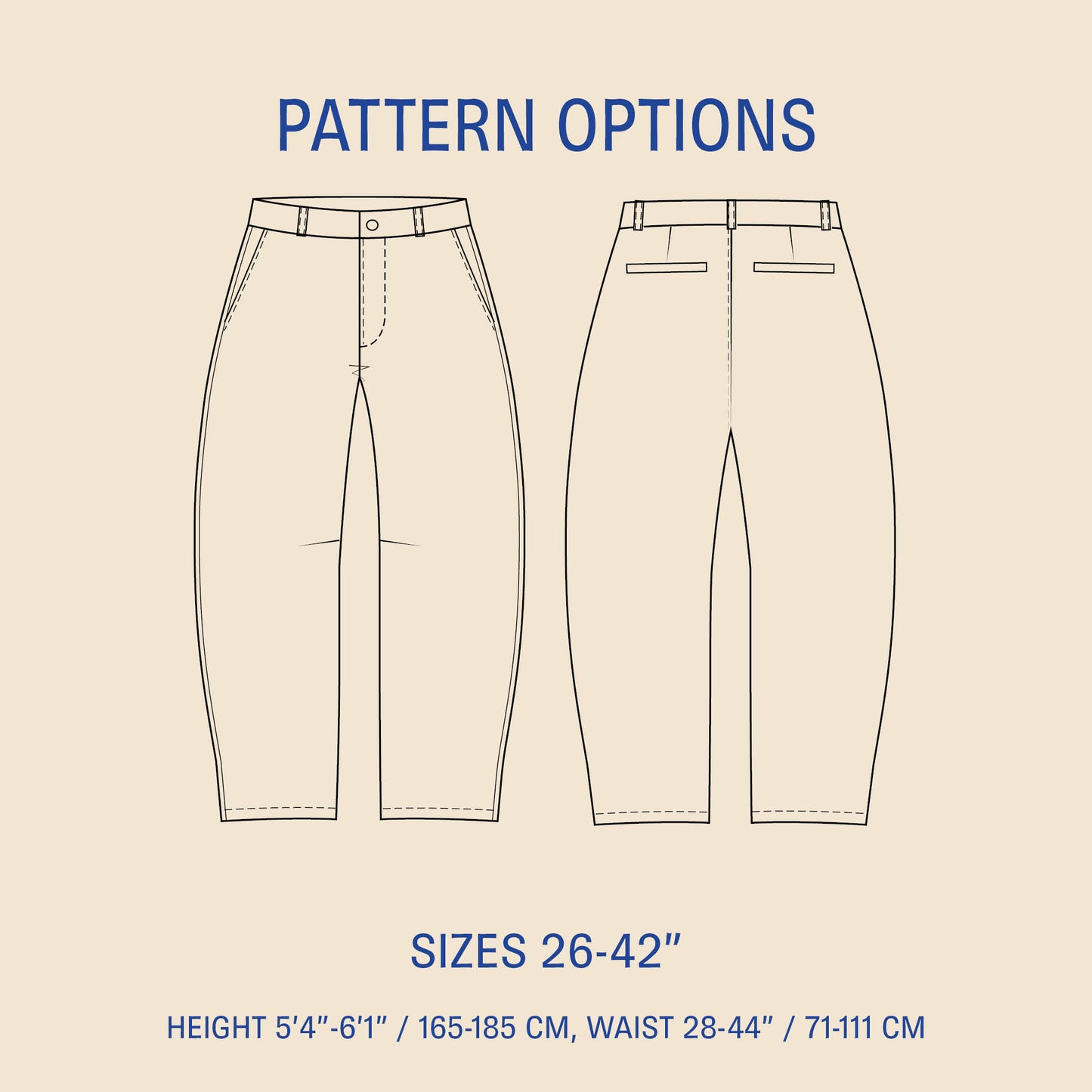 Barrel Chino Pants Sewing Pattern
