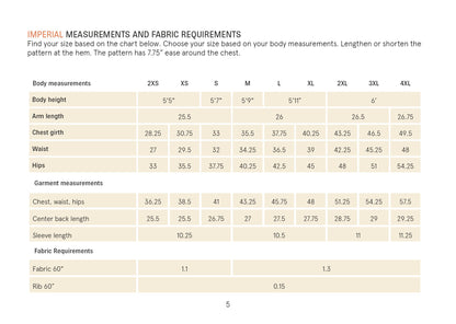 Big T-shirt sewing pattern