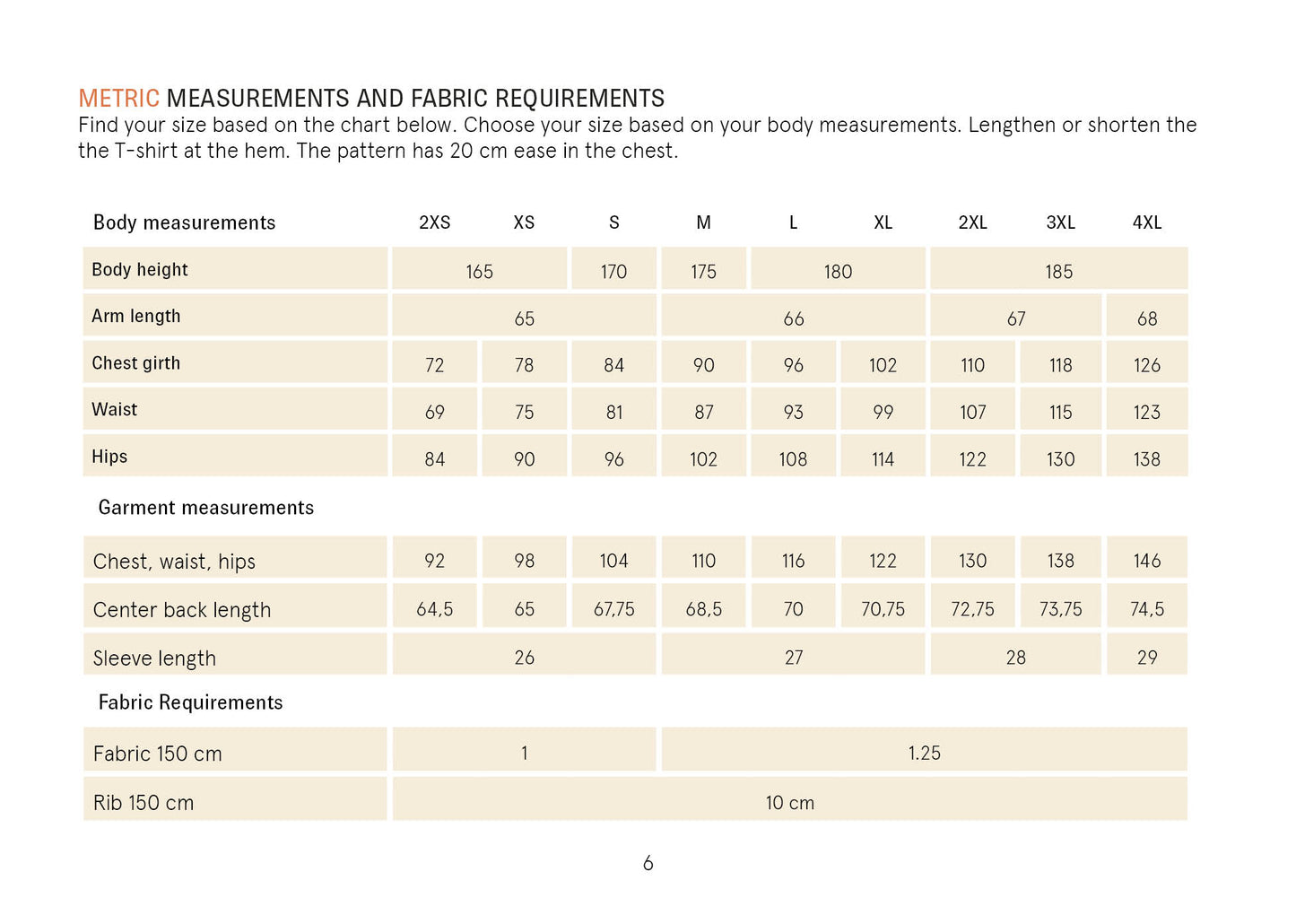 Big T-shirt sewing pattern