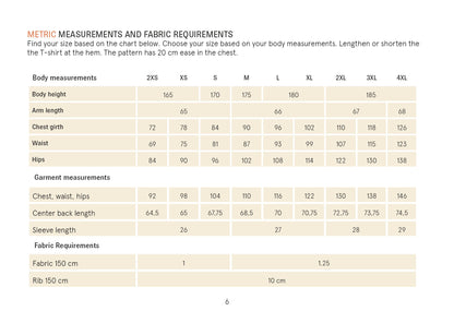 Big T-shirt sewing pattern