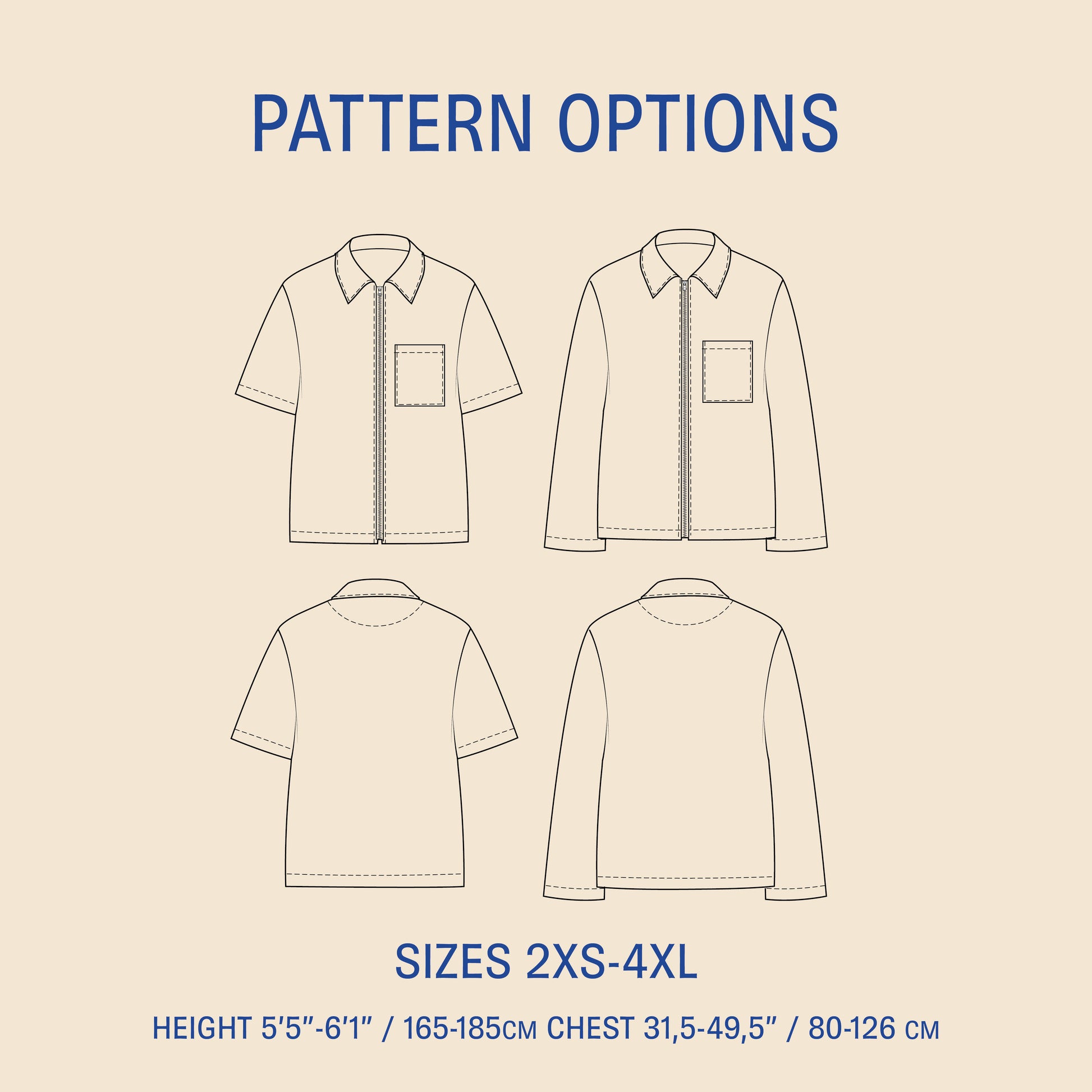 Men's Zip Shirt Sewing Pattern