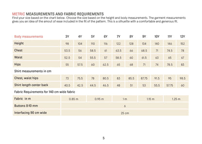 Kids Mini Jensen Shirt sewing pattern Wardrobe By Me