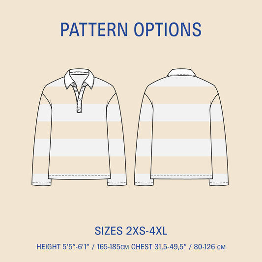 Rugby Polo Shirt sewing pattern
