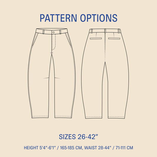 Barrel Chino Pants Sewing Pattern (unlisted)