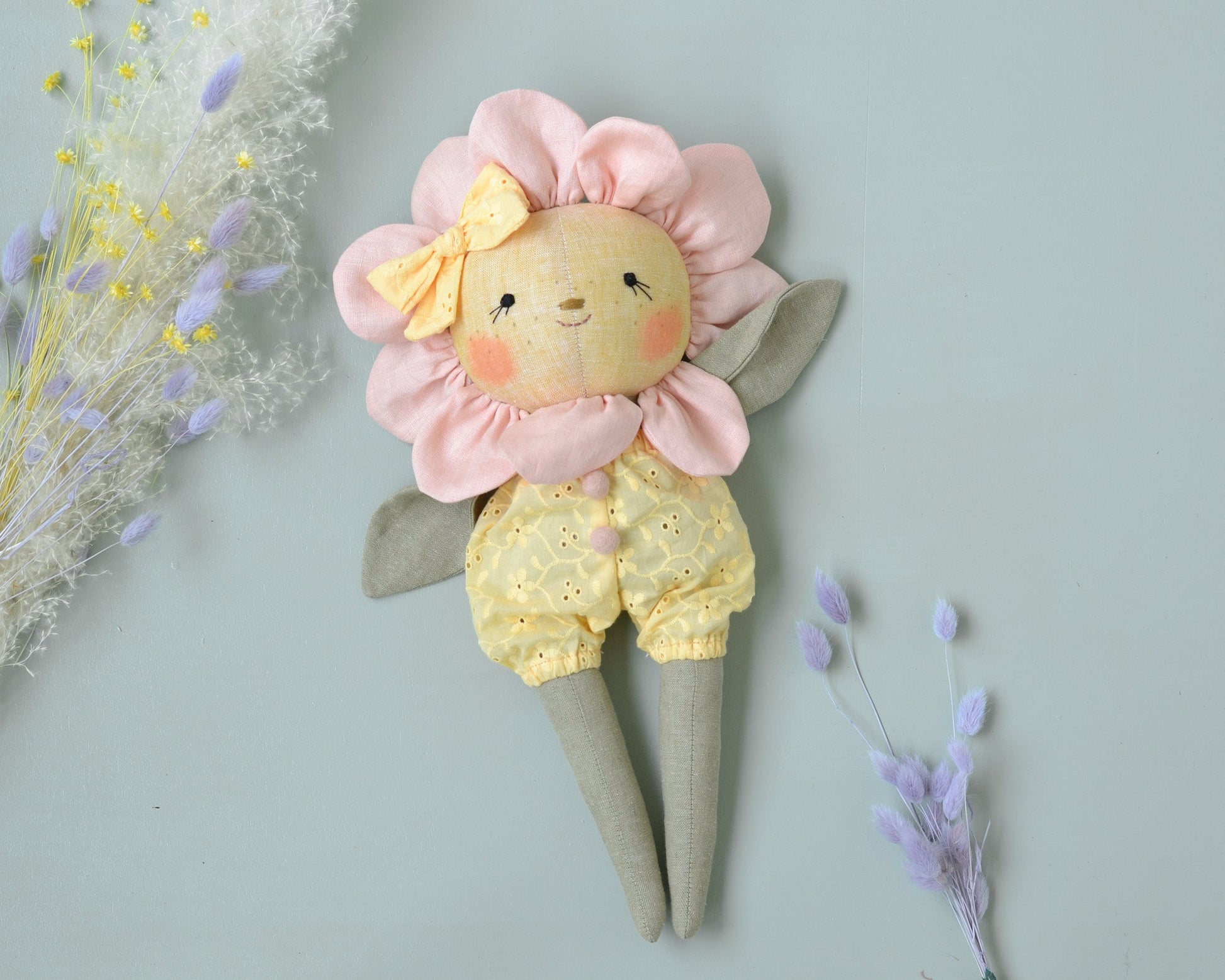 Sewing Pattern - Flower doll + 2 outfits